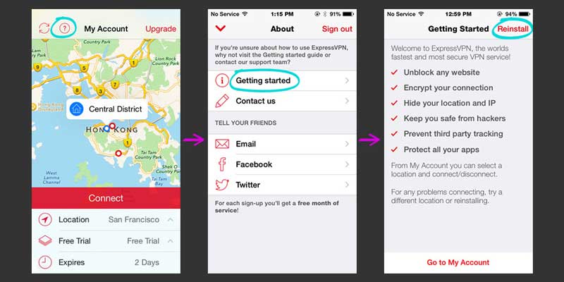 Screenshot: iOS settings