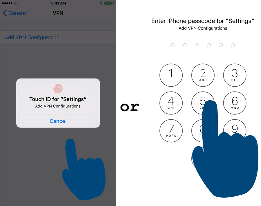authenticate with touch id or enter your passcode