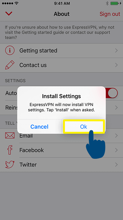 install settings
