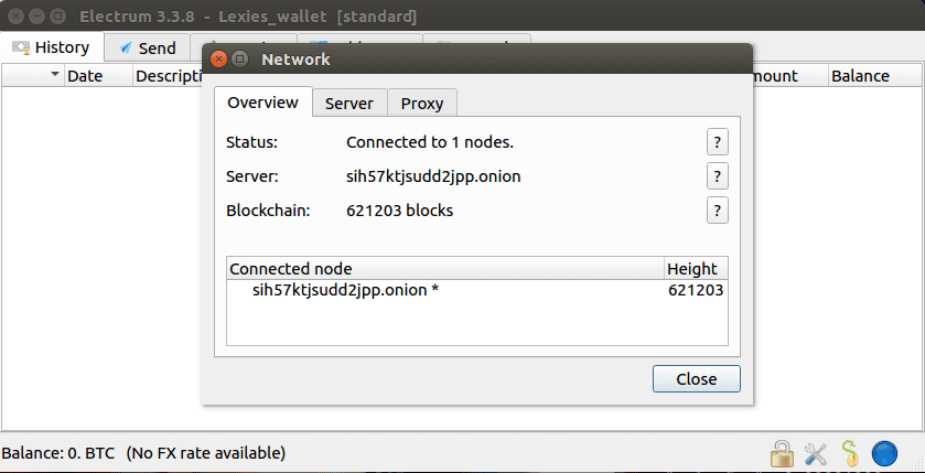 A scrennshot of the server status.