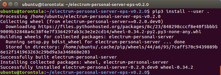 Command line screenshot