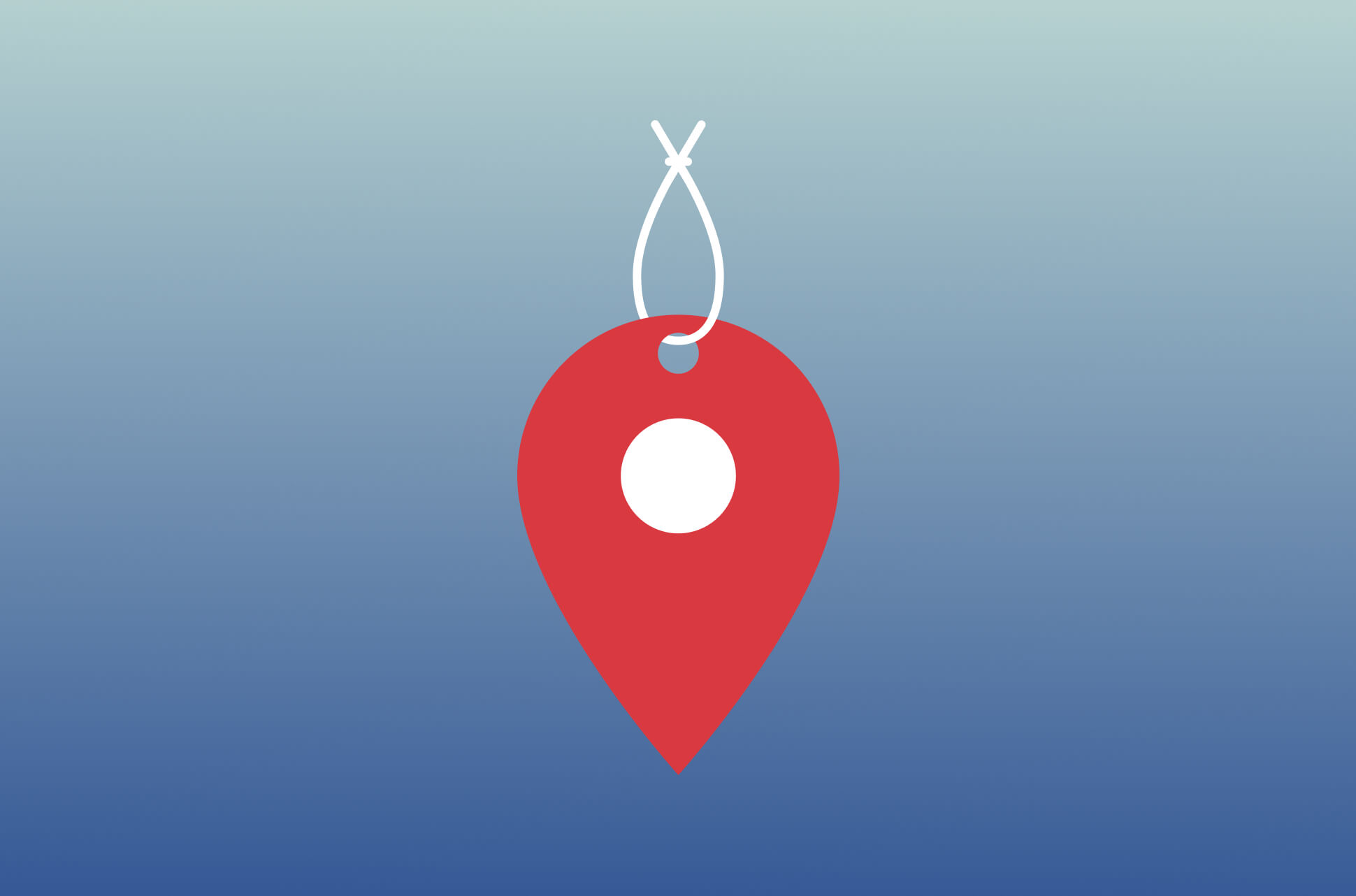 Geo pin tied to a string