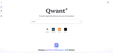 La page d’accueil de la recherche Qwant.