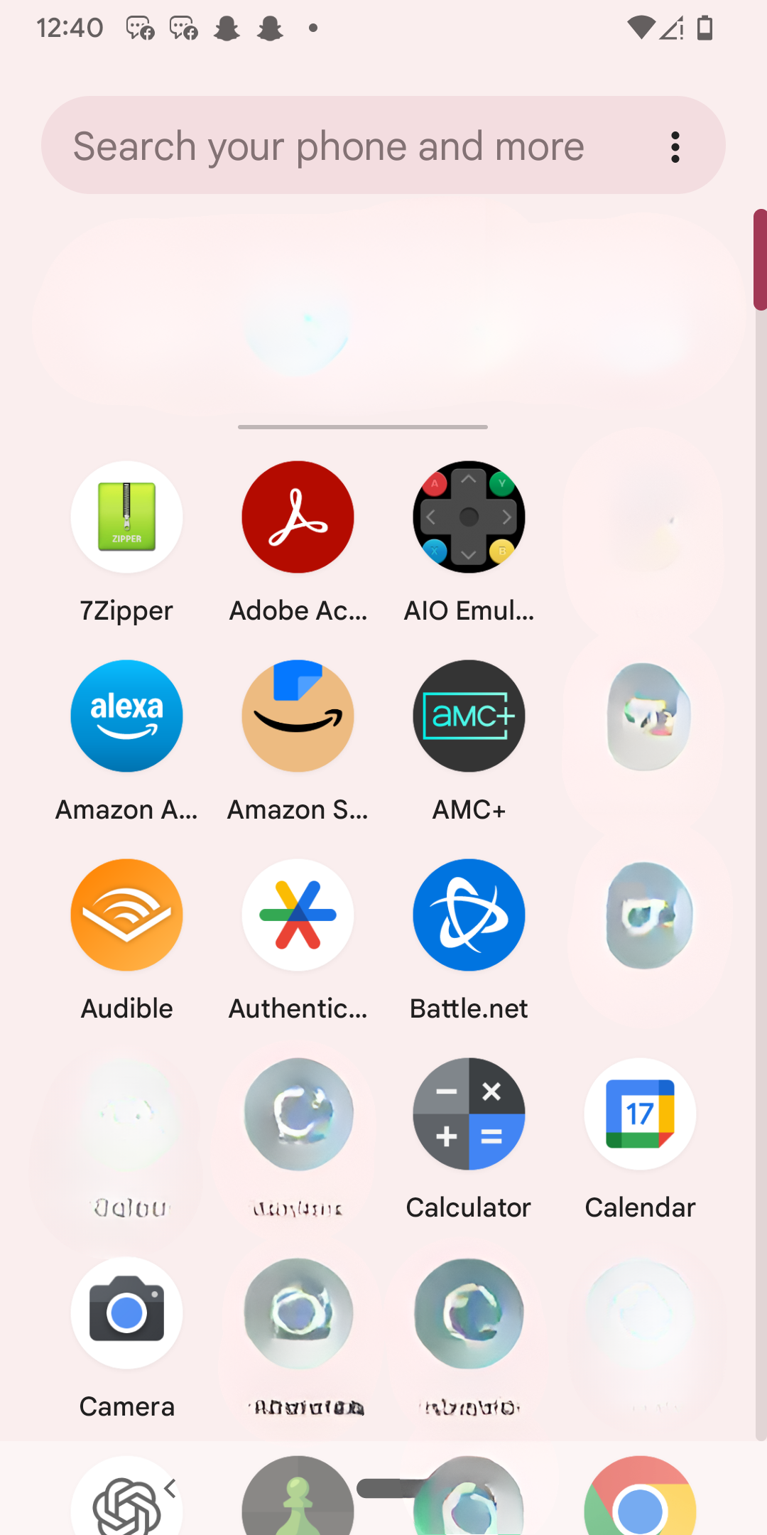 Slide up on your Android home screen to access your apps.