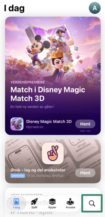 Accessing the App Store on iOS.