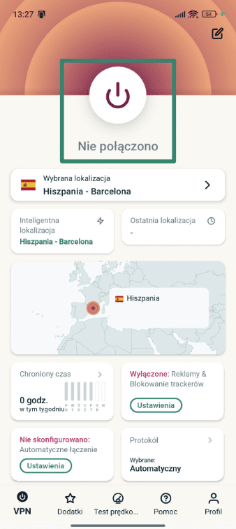 Connecting to ExpressVPN on Android.