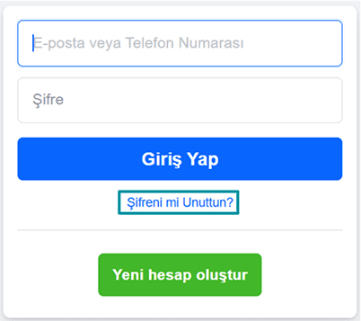 Facebook sign-in area with Forgot password? highlighted.