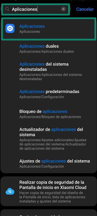 A list of apps installed on an Android