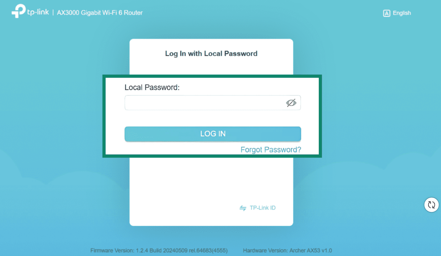 Enter your routers login and password to access its settings.