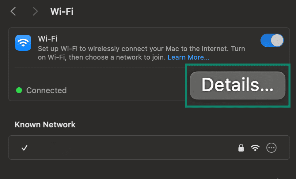 Image showing Mac Wi-Fi Details option.