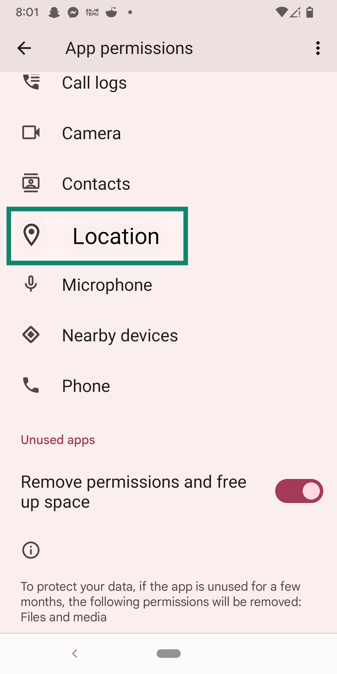 Finding Location in Facebook Permissions.