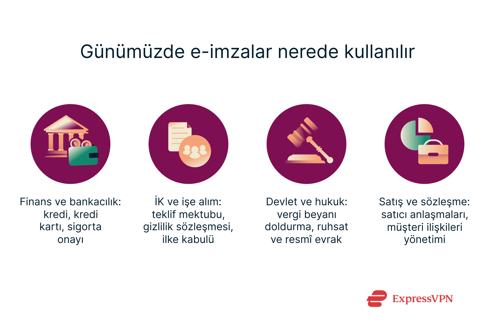 Infpgraphic showing where e-signatures are used today.
