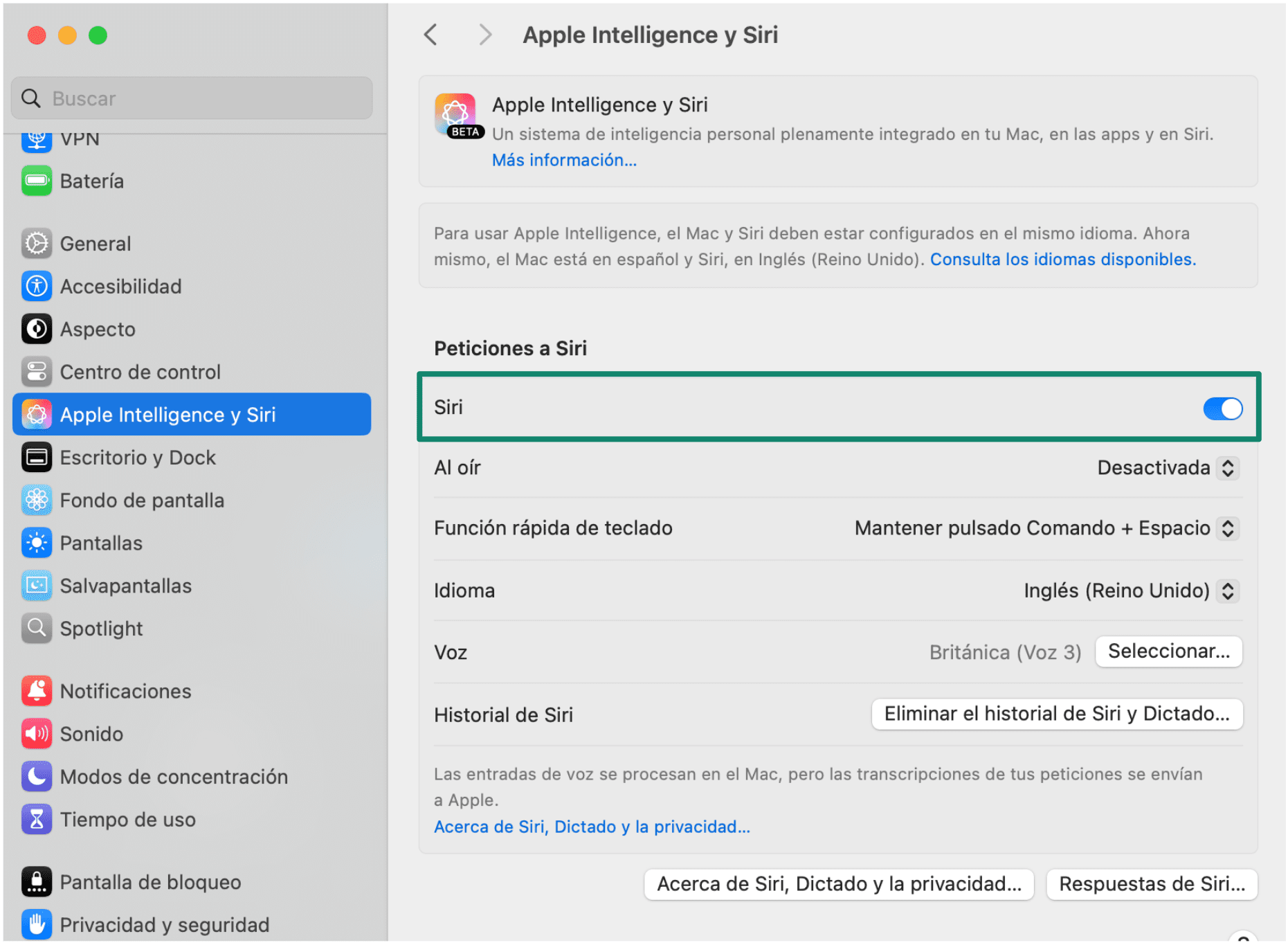 Scroll Down And Click On Siri Es