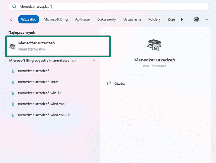 The Windows Start Menu, with Device Manager highlighted.