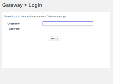 A screenshot showing the login menu for a router control panel.