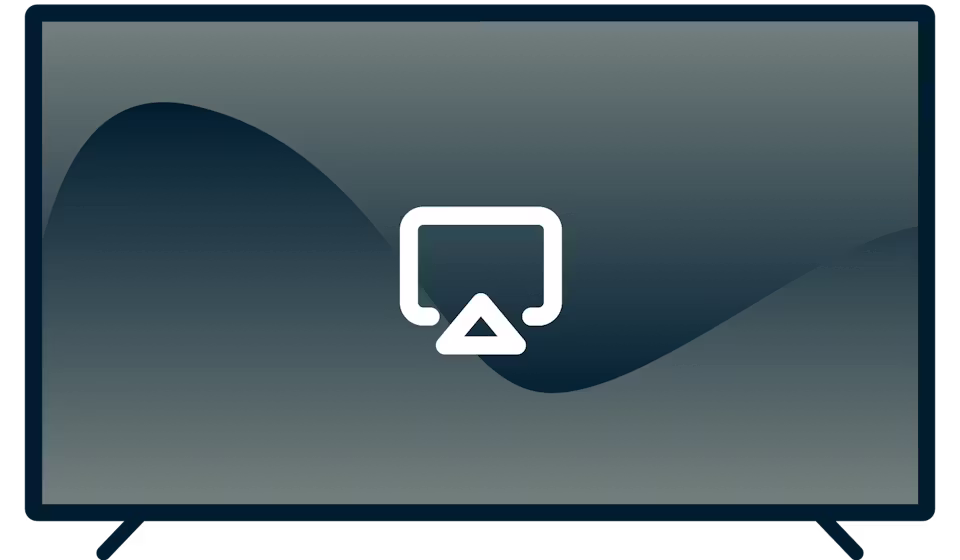 Logo AirPlay sur une télévision.