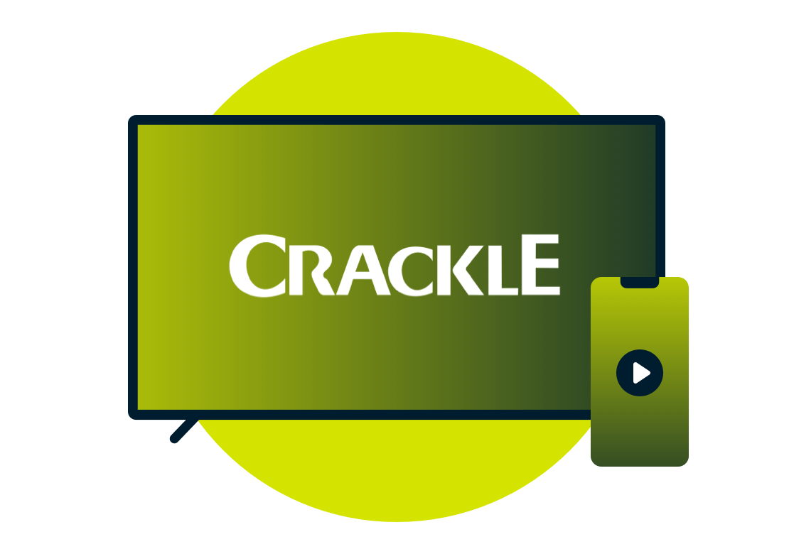 Logo Crackle sur l'écran de télévision.