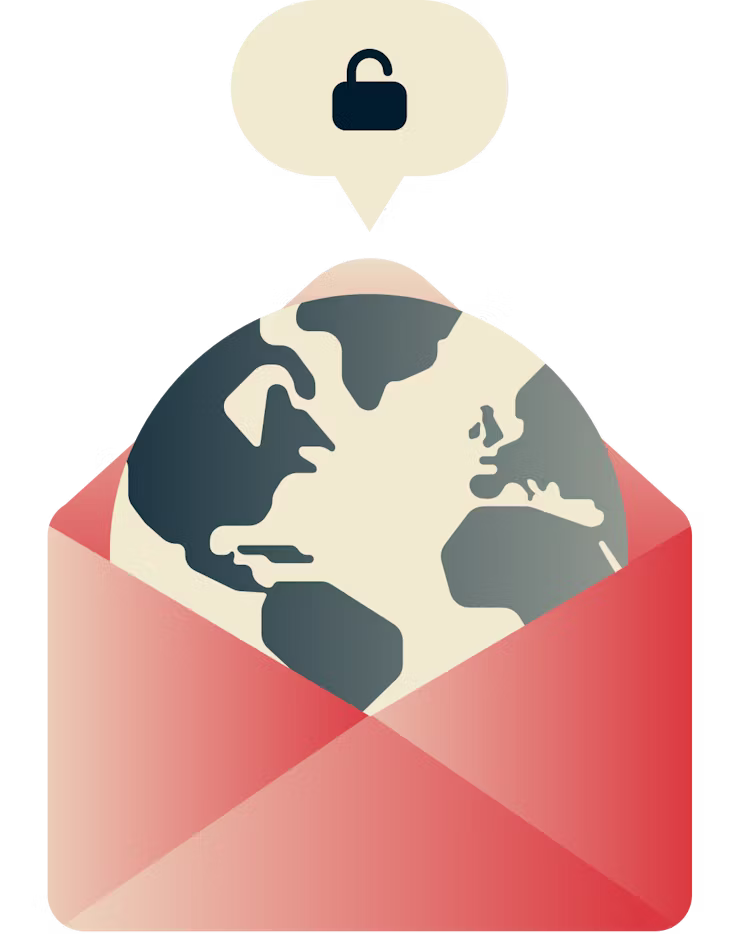 Débloquez Gmail partout : Un globe terrestre avec un cadenas ouvert.