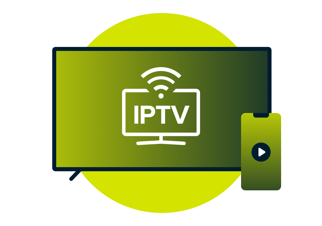 IPTV sur un écran de télévision.