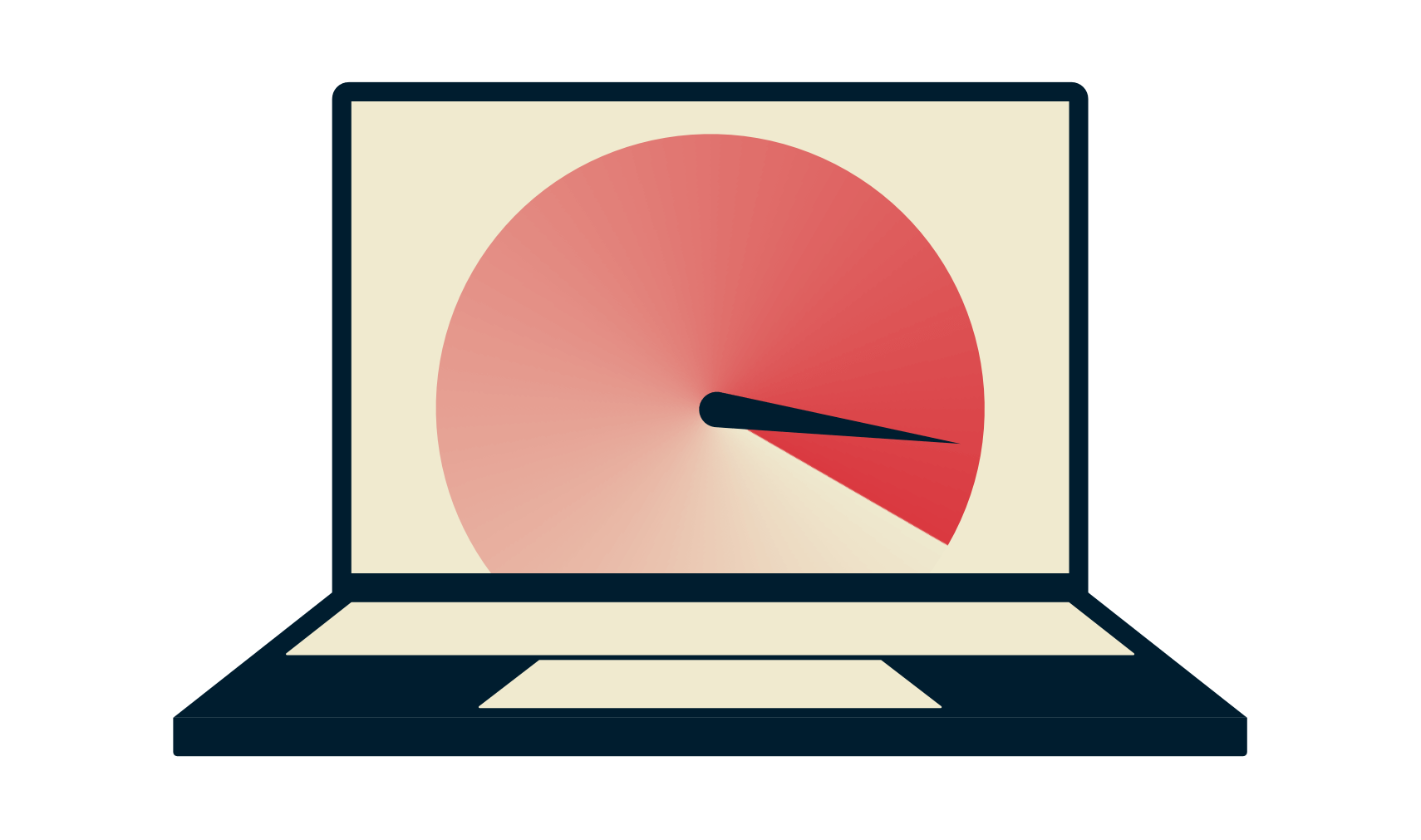 Un écran d'ordinateur portable avec un compteur de vitesse