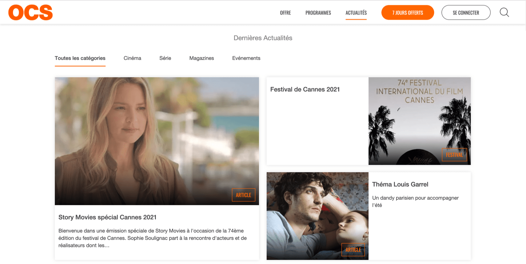 OCS sur un écran d'ordinateur de bureau