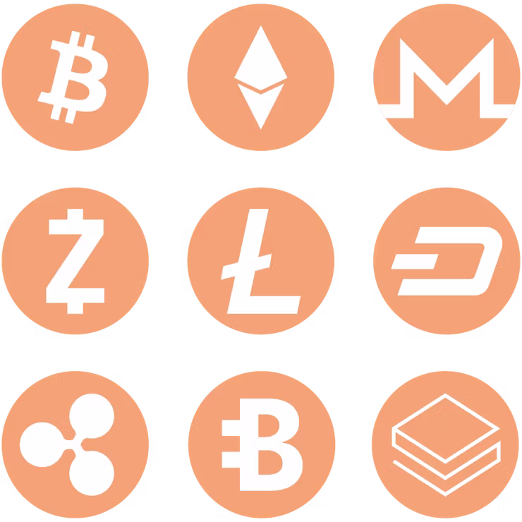 Pièces de cryptomonnaies. Installez un VPN pour le trading de cryptomonnaies.