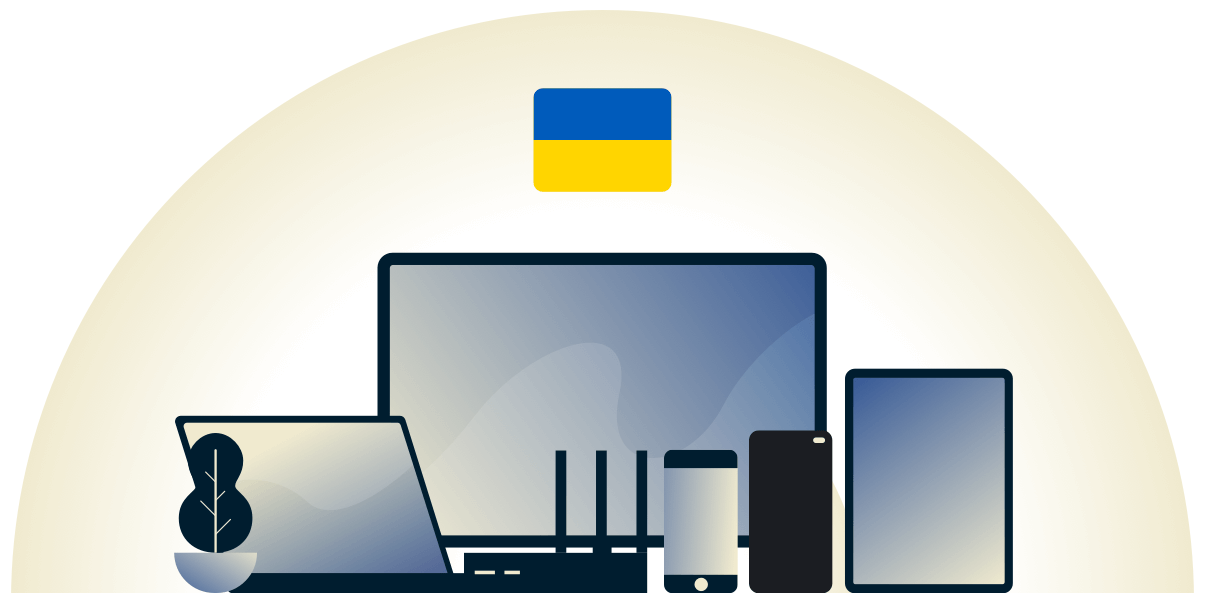 Ukraine VPN protégeant une variété de dispositifs.