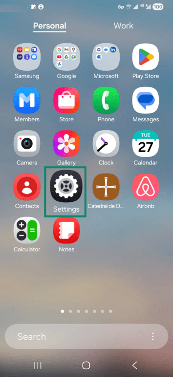 Settings icon in app library on Android (2)